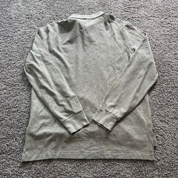 Polo Ralph Lauren Long Sleeved Polo Shirt Grey Cotton Embroidered Logo Size L - Picture 3 of 6